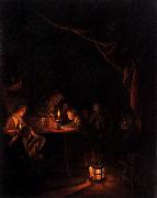 Gerard Dou The Night School. oil painting on canvas
